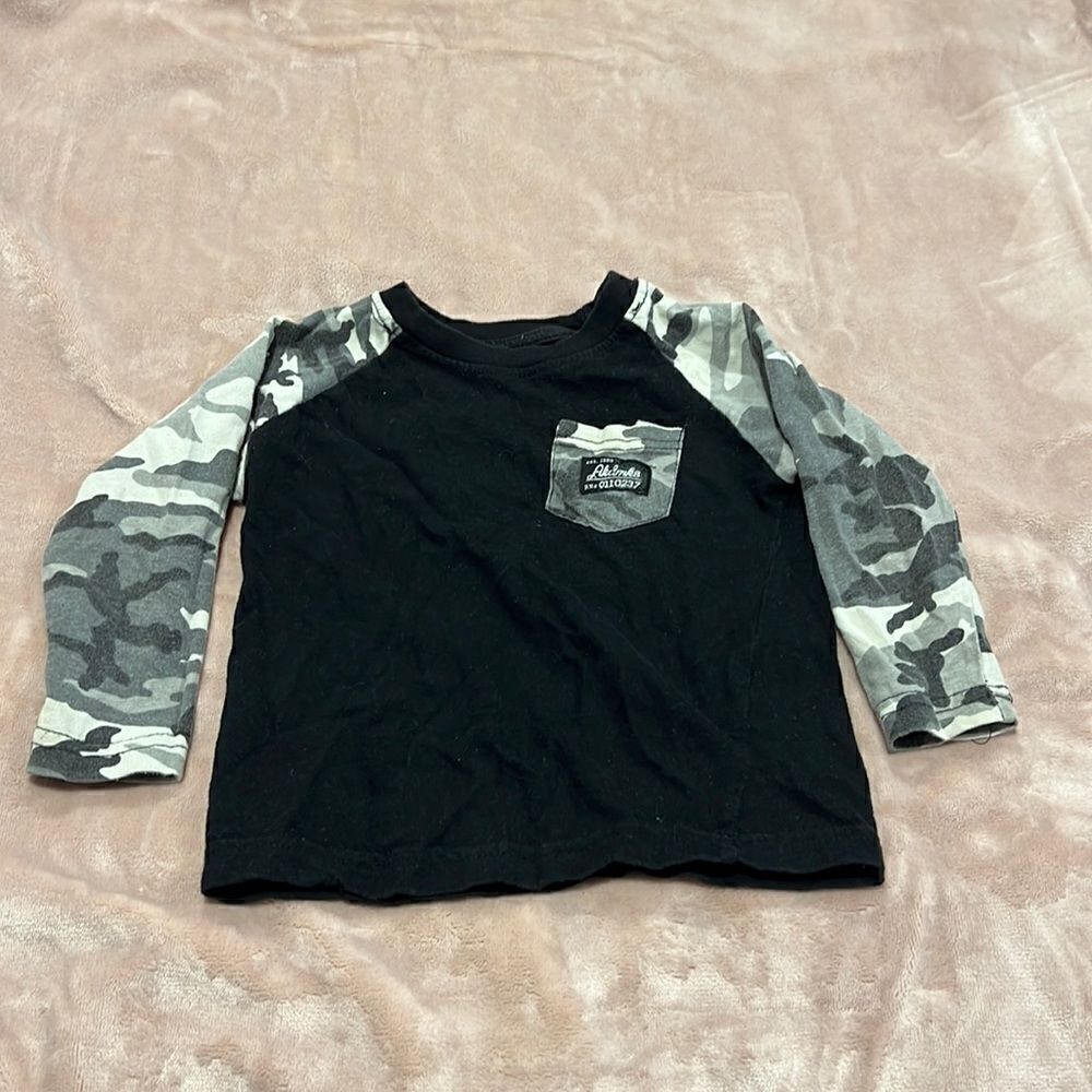 Academics Black and Camo Toddler Shirt